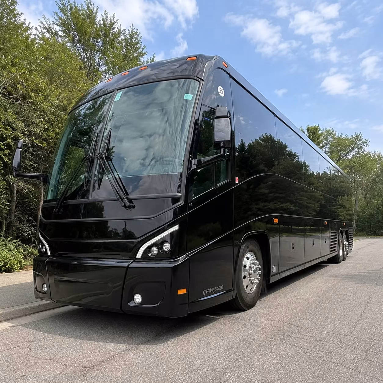 bend charter bus rental exterior