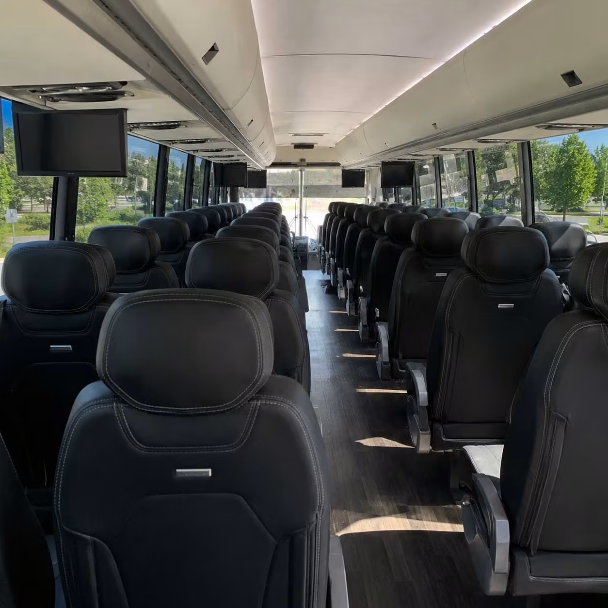 bend charter bus rental inside