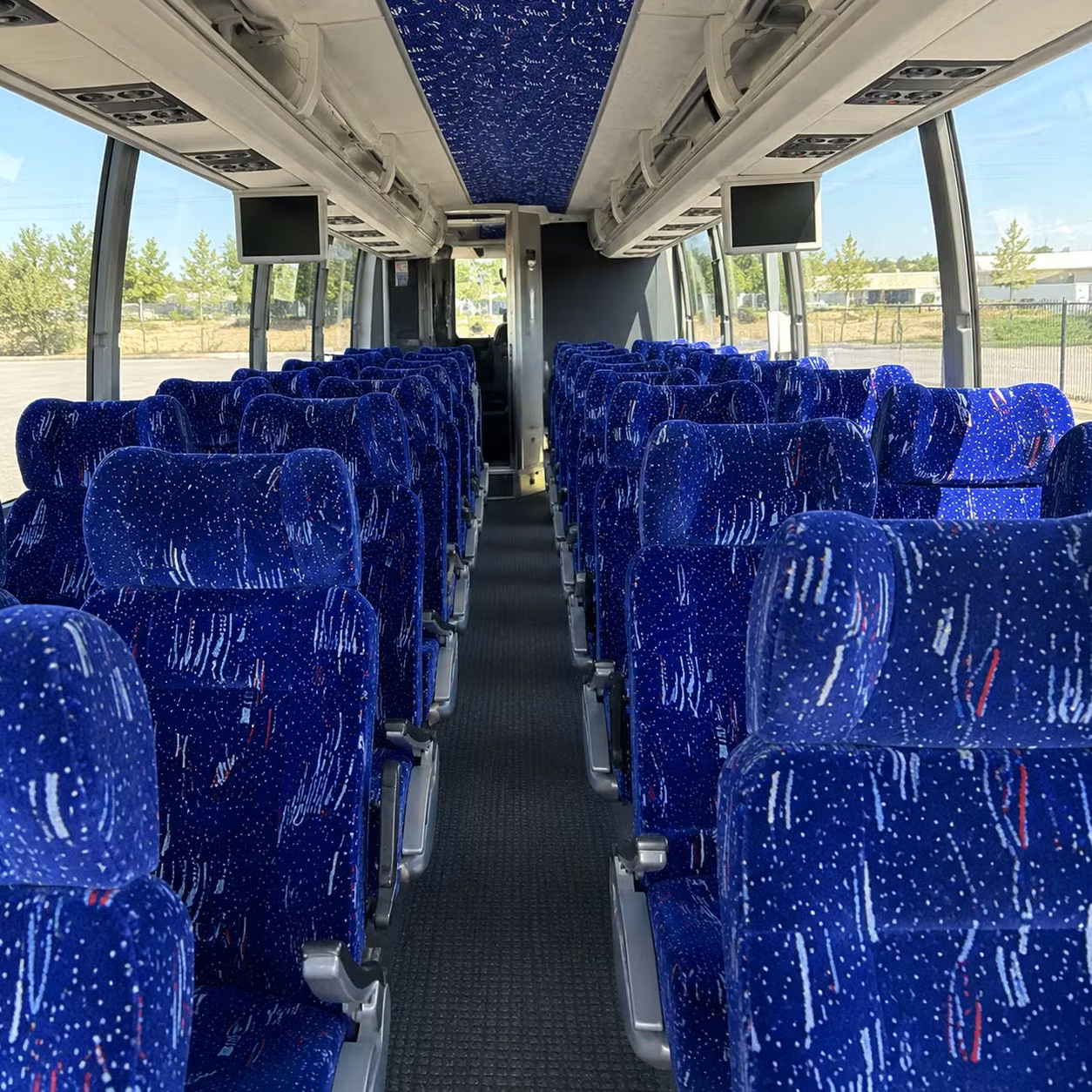 bend charter bus rental interior