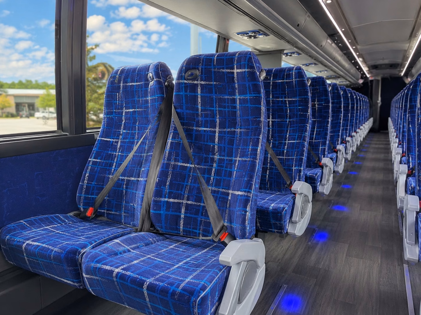 use a charter bus to move wedding guests between a ceremony and reception in bend